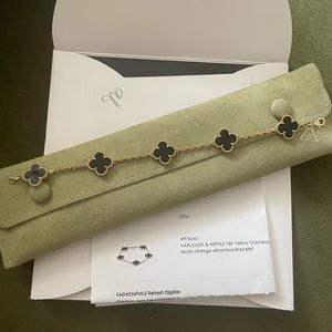Van Cleef & Arpels Alhambra Onyx & Gold Bracelet